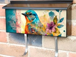 Vintage Fantasy Bird Townhouse Mailbox Cover