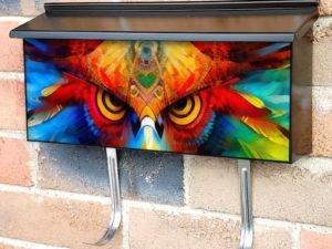 Colorful Phoenix Head Townhouse Mailbox Cover