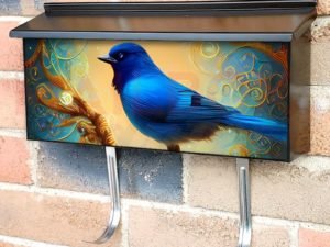 Pretty Blue Bird #2 Townhouse Mailbox Cover