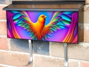 Colorful Flying Bird Townhouse Mailbox Cover
