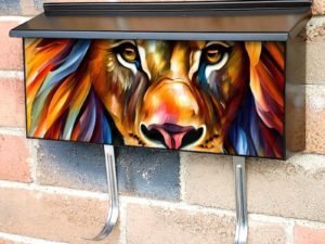Beautiful Rainbow Lion Townhouse Mailbox Cover