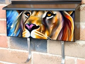 Beautiful Rainbow Lion #2 Townhouse Mailbox Cover