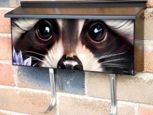 Cute Raccoon Face Townhouse Mailbox Cover