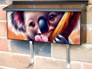 Little Koala with Flowers Townhouse Mailbox Cover