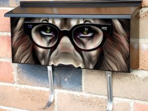 Lion with Eyeglasses Townhouse Mailbox Cover