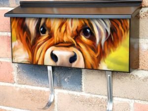 Young Highland Cow Townhouse Mailbox Cover