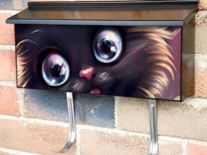 Cute Sassy Black Kitten Townhouse Mailbox Cover