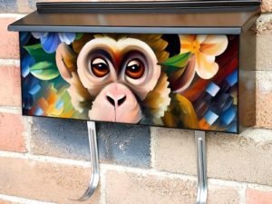 Cute Monkey with Flowers  Townhouse Mailbox Cover