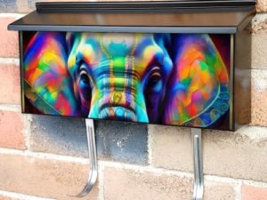 Beautiful Indian Elephant Townhouse Mailbox Cover