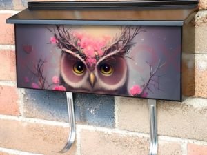 Beautiful Rose Owl Townhouse Mailbox Cover