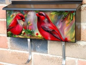 Beautiful Red Orioles #2 Townhouse Mailbox Cover