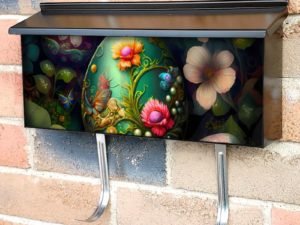 Painted Easter Eggs and Flowers #1 Townhouse Mailbox Cover