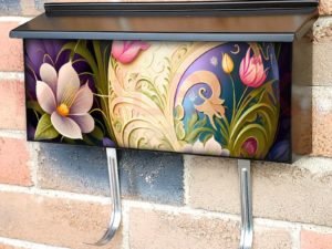 Painted Easter Eggs and Flowers #2 Townhouse Mailbox Cover