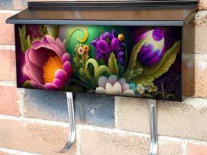 Painted Easter Eggs and Flowers #4 Townhouse Mailbox Cover