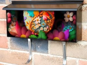 Painted Easter Eggs and Flowers #7 Townhouse Mailbox Cover