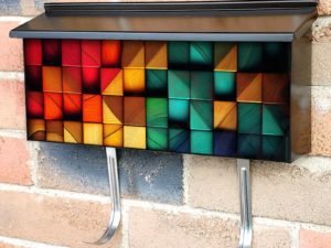 Colorful Wood Blocks Townhouse Mailbox Cover