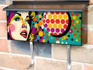 Colorful Pop Art Girl Townhouse Mailbox Cover