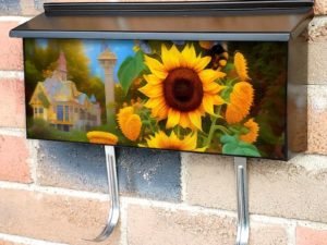Bumblebees and Sunflowers #1 Townhouse Mailbox Cover