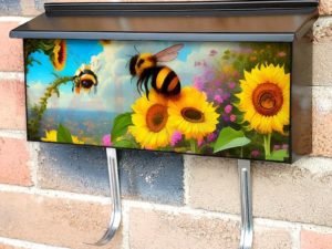Bumblebees and Sunflowers #3 Townhouse Mailbox Cover
