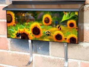Bumblebees and Sunflowers #5 Townhouse Mailbox Cover