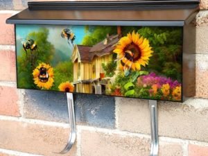 Bumblebees and Sunflowers #6 Townhouse Mailbox Cover