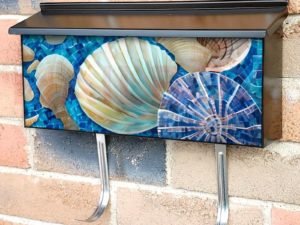 Seashells Mosaic Design Townhouse Mailbox Cover