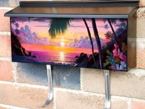 Beautiful Tropical Beach Sunset #2 Townhouse Mailbox Cover