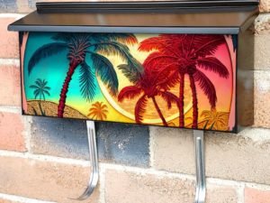 Beautiful Tropical Beach Sunset #3 Townhouse Mailbox Cover