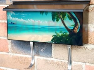 Tropical Summer Paradise Townhouse Mailbox Cover