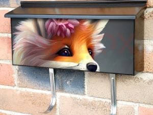 Pretty Fox Girl Townhouse Mailbox Cover