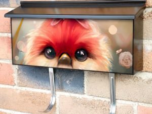 Fluffy Little Cardinal Townhouse Mailbox Cover