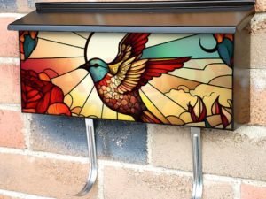 Stained Glass Spring Bird Design Townhouse Mailbox Cover