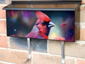 Beautiful Midnight Cardinal #1 Townhouse Mailbox Cover