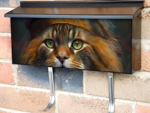 Cute Boho Hippy Cat #1 Townhouse Mailbox Cover