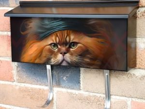 Cute Boho Hippy Cat #2 Townhouse Mailbox Cover