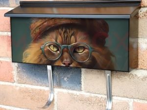 Cute Boho Hippy Cat #3 Townhouse Mailbox Cover