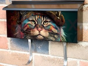 Cute Boho Hippy Cat #4 Townhouse Mailbox Cover