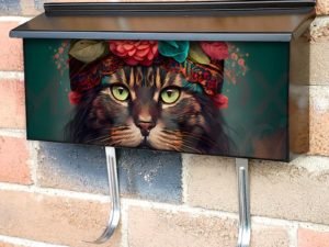 Cute Boho Hippy Cat #5 Townhouse Mailbox Cover