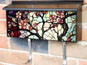 Stained Glass Spring Tree Design Townhouse Mailbox Cover