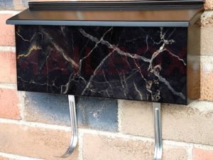 Dark Marble Design Townhouse Mailbox Cover