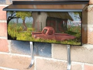 Old Barn and Truck Townhouse Mailbox Cover