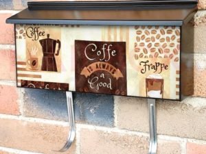 Retro Coffee Design Townhouse Mailbox Cover