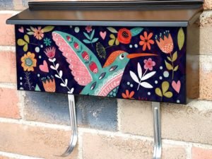 Bohemian Hummingbird and Flowers Townhouse Mailbox Cover
