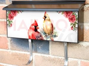 Beautiful Cardinal Couple Townhouse Mailbox Cover