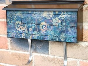 Painted Flowers on Wood #3 Townhouse Mailbox Cover