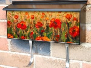 Beautiful Poppy Field Townhouse Mailbox Cover