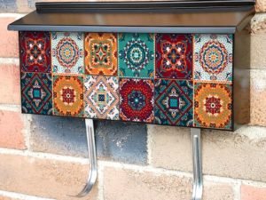 Mexican Tiles Design Townhouse Mailbox Cover