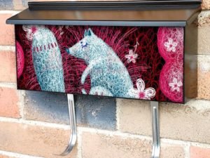 Cute Fox Sleeping in a Flower Bed Townhouse Mailbox Cover