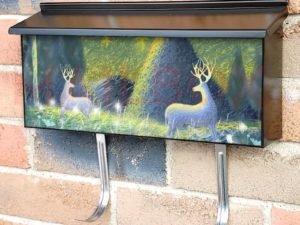 Magical Forest with Two Deer Townhouse Mailbox Cover
