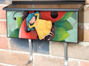Cute Fairy on a Ladybug Townhouse Mailbox Cover